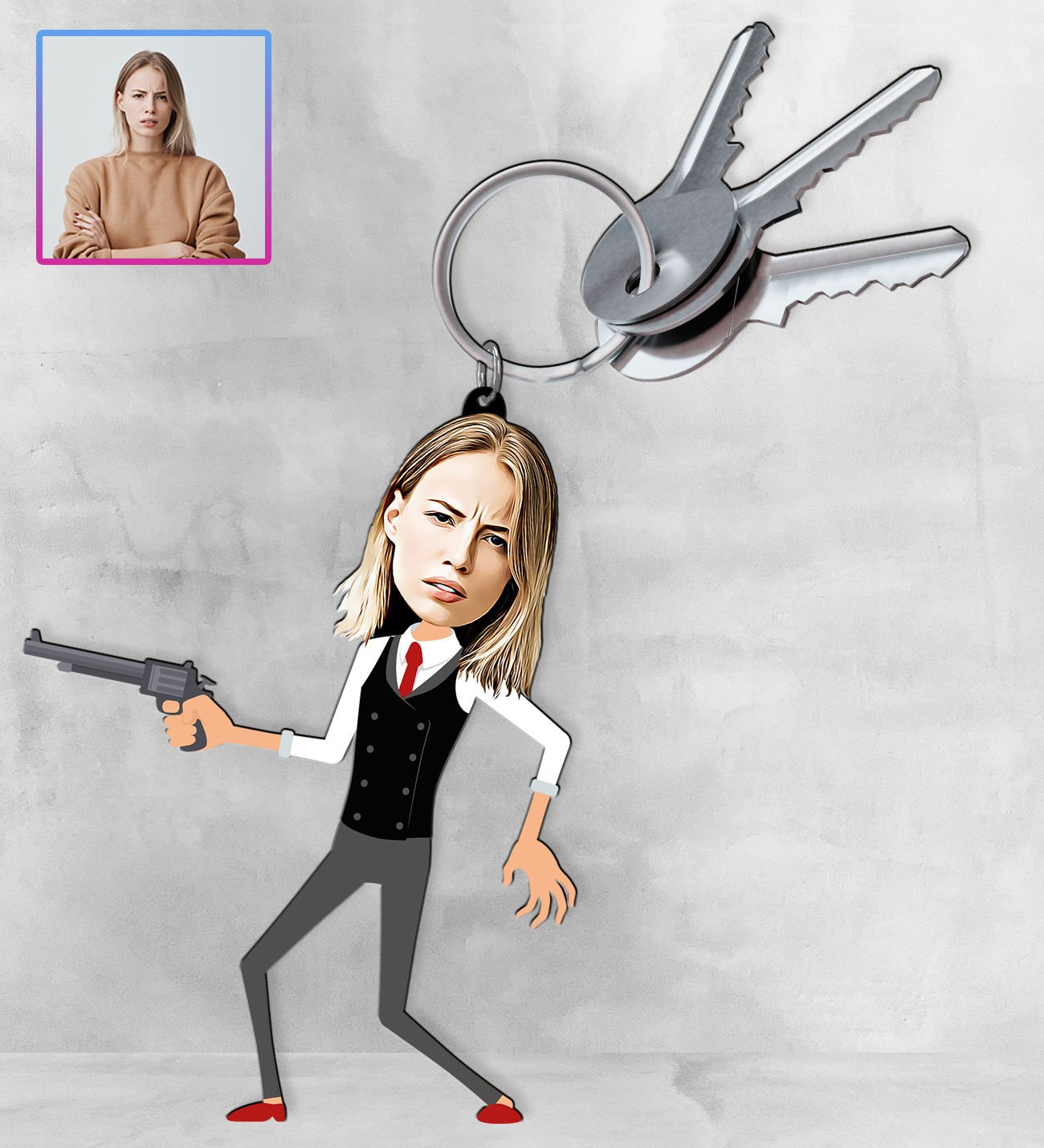 eJOYA Kişiye Özel Karikatür Tasarım Anahtarlık 97298