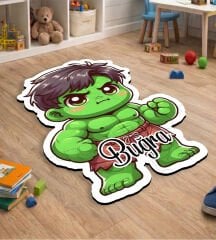 eJOYA Kişiye Özel Yeşil Adam Tasarımlı Puzzle Keçe Halı 116397