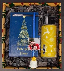 eJOYA Yeni Yıla Özel Defter Kalem Matara Ve Fotoğraflı Çam Ağacı Notluk Hediye Kutusu 110657