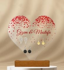 eJOYA Sevgiliye Özel Kırmızı Kalp Tasarımlı Akrilik Takı Standı & Organizeri 114669