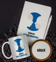eJOYA Kişiye Özel Psikolog Tasarım Defter Kalem Kupa Ve Bardak Altlığı Hediye Seti 81431