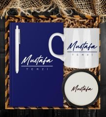 eJOYA Kişiye Özel Defter Kalem Kupa Ve Bardak Altlığı Hediye Seti 85186