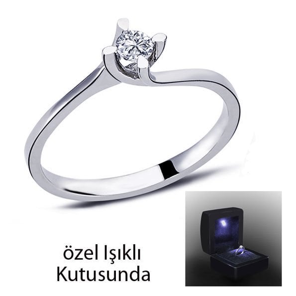 eJOYA 0,14 ct Tektaş Pırlanta Yüzük 74076