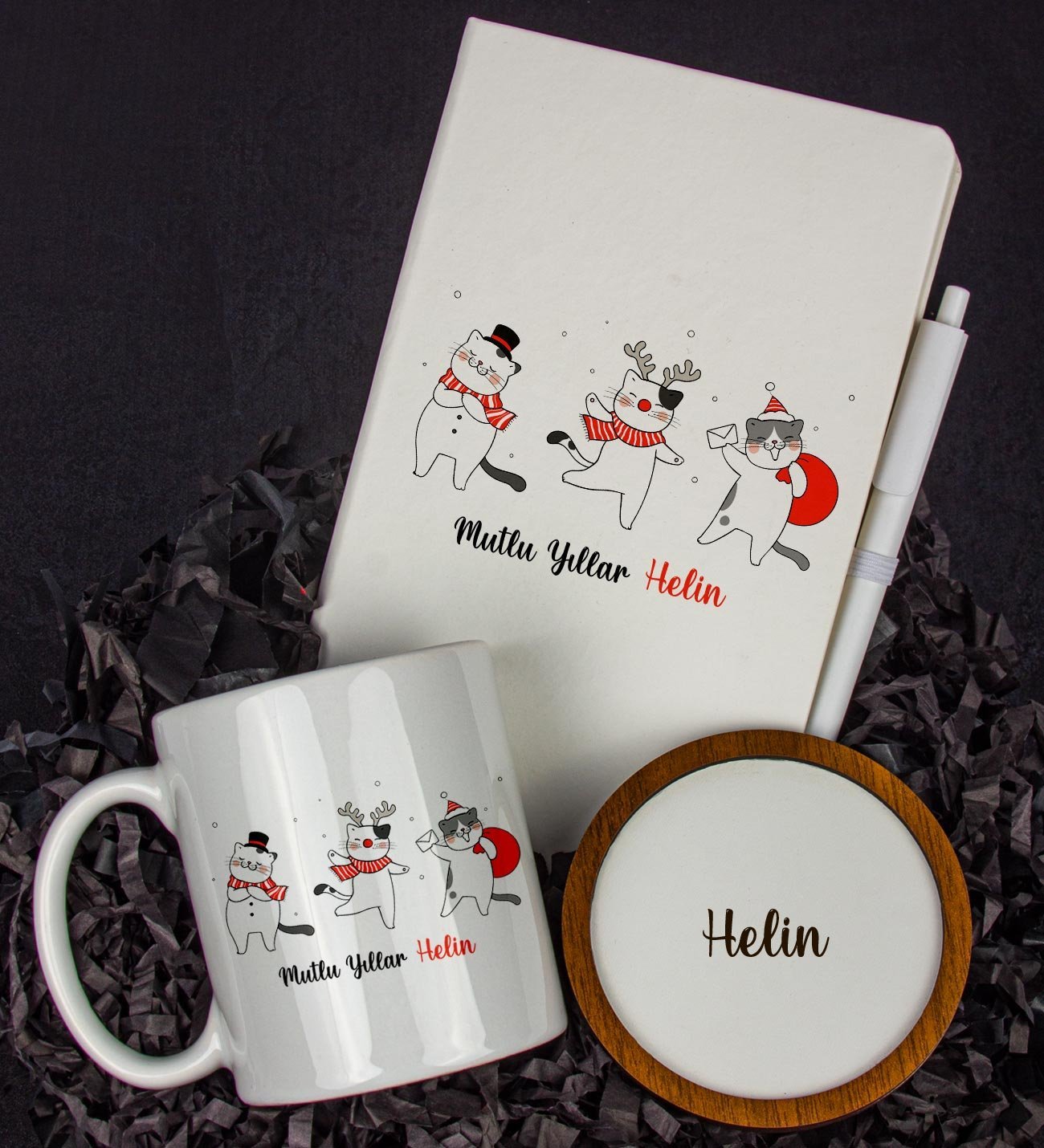 eJOYA Kişiye Özel Mutlu Yeni Yıllar Defter Ve Kupa Hediye Seti 85362