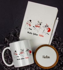 eJOYA Kişiye Özel Mutlu Yeni Yıllar Defter Ve Kupa Hediye Seti 85362