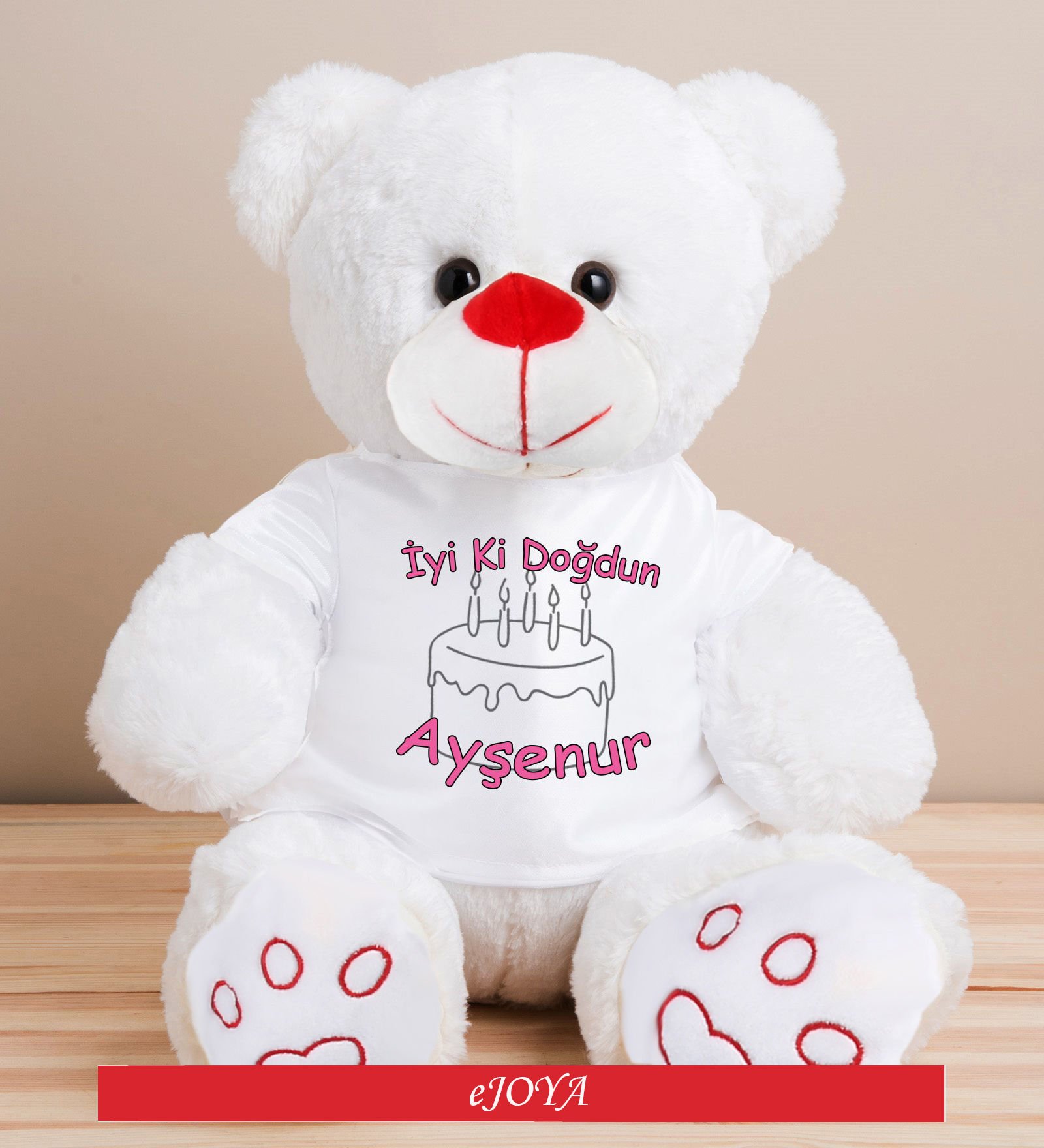 eJOYA Kişiye Özel İyi Ki Doğdun Mesajlı Peluş Ayıcık 45 cm 81869