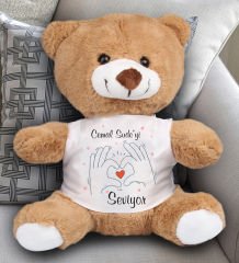 eJOYA Kişiye Özel Kim Kimi Seviyor Temalı Peluş Ayıcık 23 cm 81882