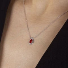 eJOYA Kişiye Özel Türk Kahvesi Fincanı & Mum & Fular & 925 Ayar Gümüş Kolye Hediye Kutusu 116464