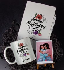 eJOYA Kişiye Özel Happy Birthday Temalı Defter Kalem Kupa Ve Fotoğraflık Hediye Seti 85802