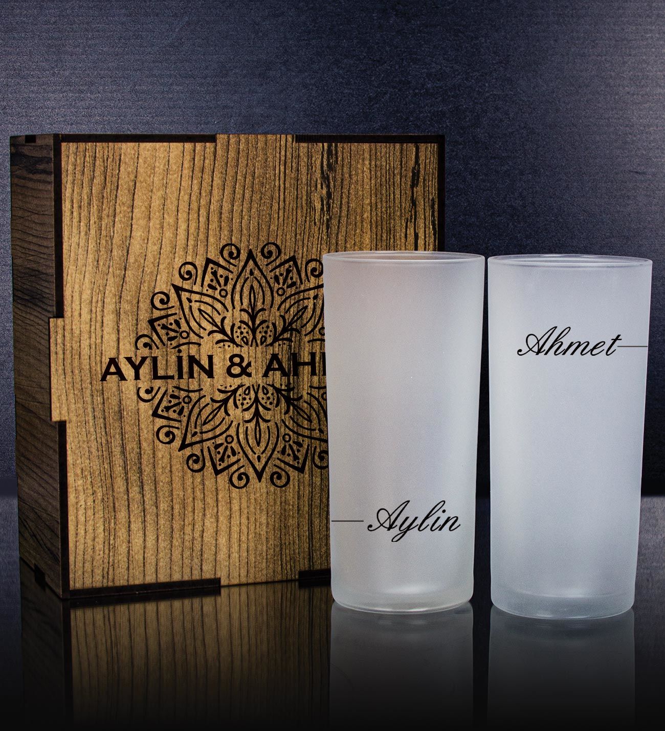 eJOYA Kişiye Özel Kutusunda 2'li Rakı Bardağı Hediye Seti 107133