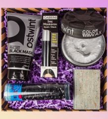 eJOYA Doğal Sabun & Siyah Soyulan Maske & Color Wax & Örgü Lastiği & Saç Maskarası Kozmetik Hediye Kutusu 110922