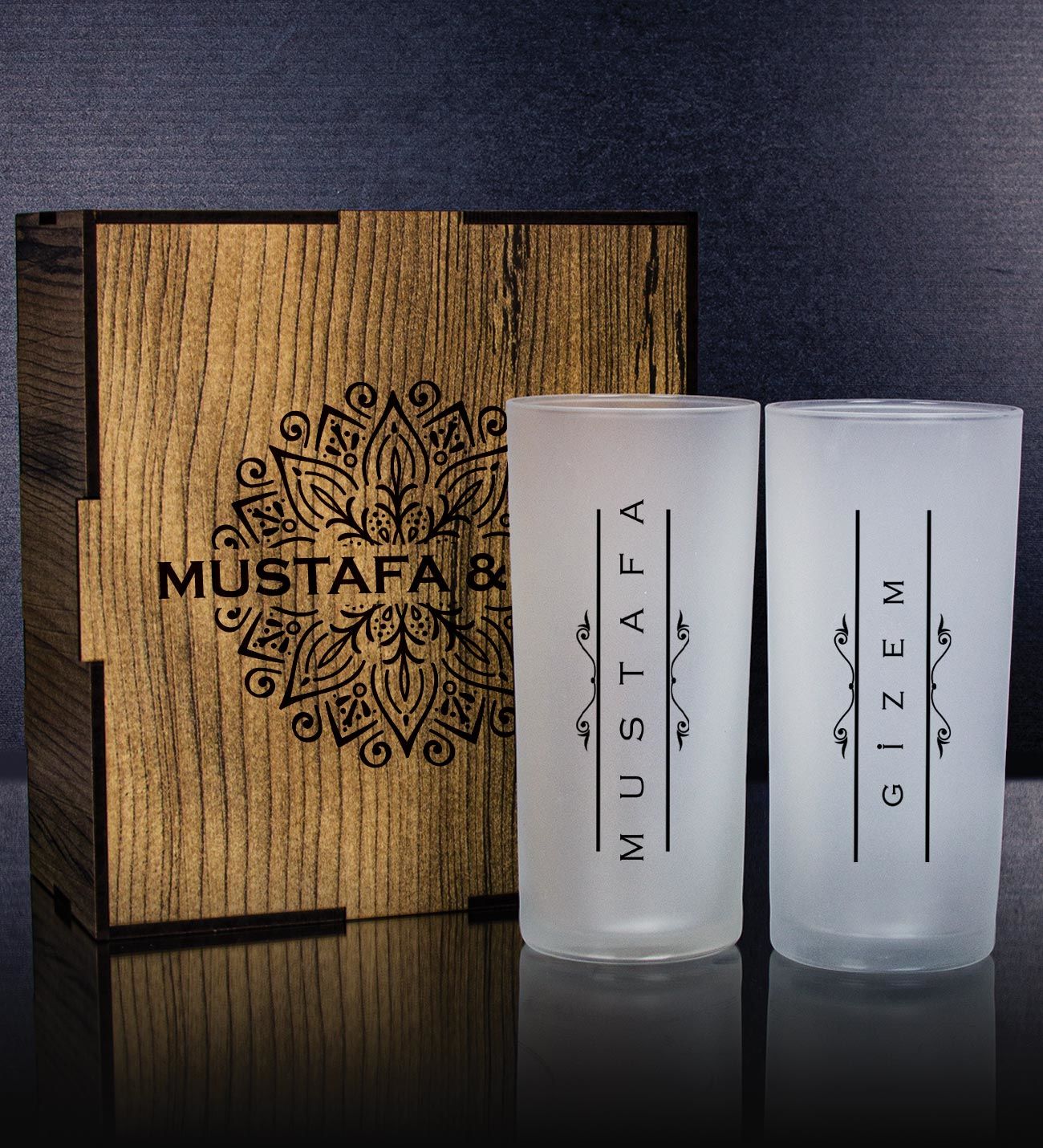 eJOYA Kişiye Özel Kutusunda 2'li Rakı Bardağı Hediye Seti 107134
