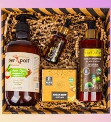 eJOYA Doğal Sabun & Zeytinyağlı Vücut Kremi & Peripol Ayak Argan Bakım Yağı & Argan Yağı Kozmetik Hediye Kutusu 110928
