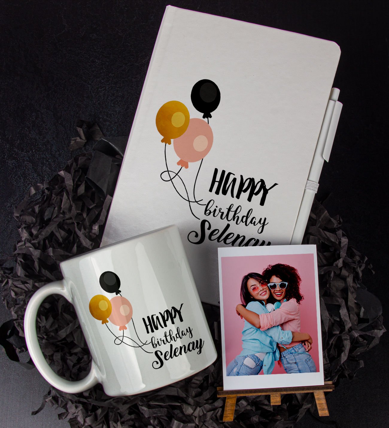 eJOYA Kişiye Özel Happy Birthday Temalı Defter Kalem Kupa Ve Fotoğraflık Hediye Seti 85809