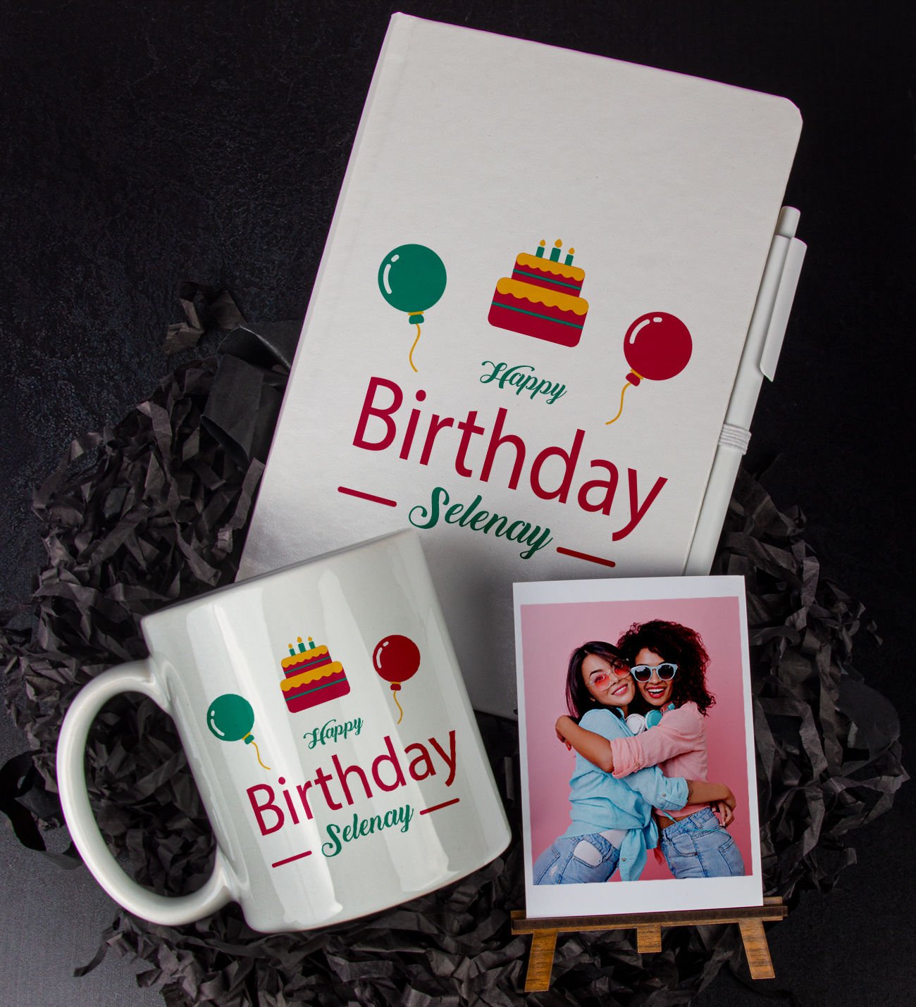eJOYA Kişiye Özel Happy Birthday Temalı Defter Kalem Kupa Ve Fotoğraflık Hediye Seti 85810