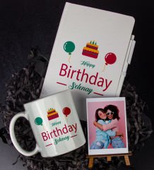 eJOYA Kişiye Özel Happy Birthday Temalı Defter Kalem Kupa Ve Fotoğraflık Hediye Seti 85810