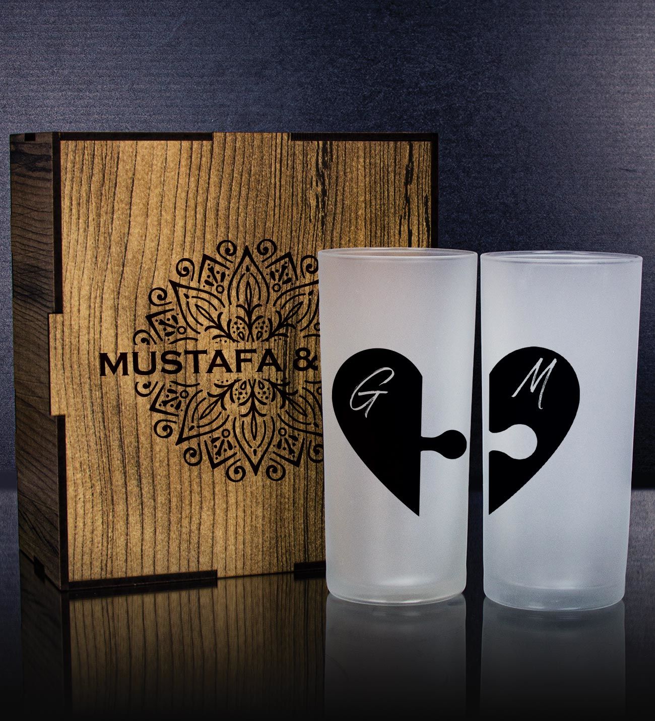 eJOYA Kişiye Özel Kutusunda 2'li Rakı Bardağı Hediye Seti 107139