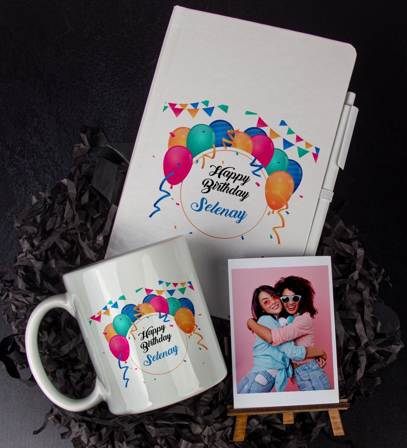 eJOYA Kişiye Özel Happy Birthday Temalı Defter Kalem Kupa Ve Fotoğraflık Hediye Seti 85812