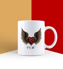 eJOYA Kişiye Özel Melek Kanatlı Kalp Kupa Bardak 85839