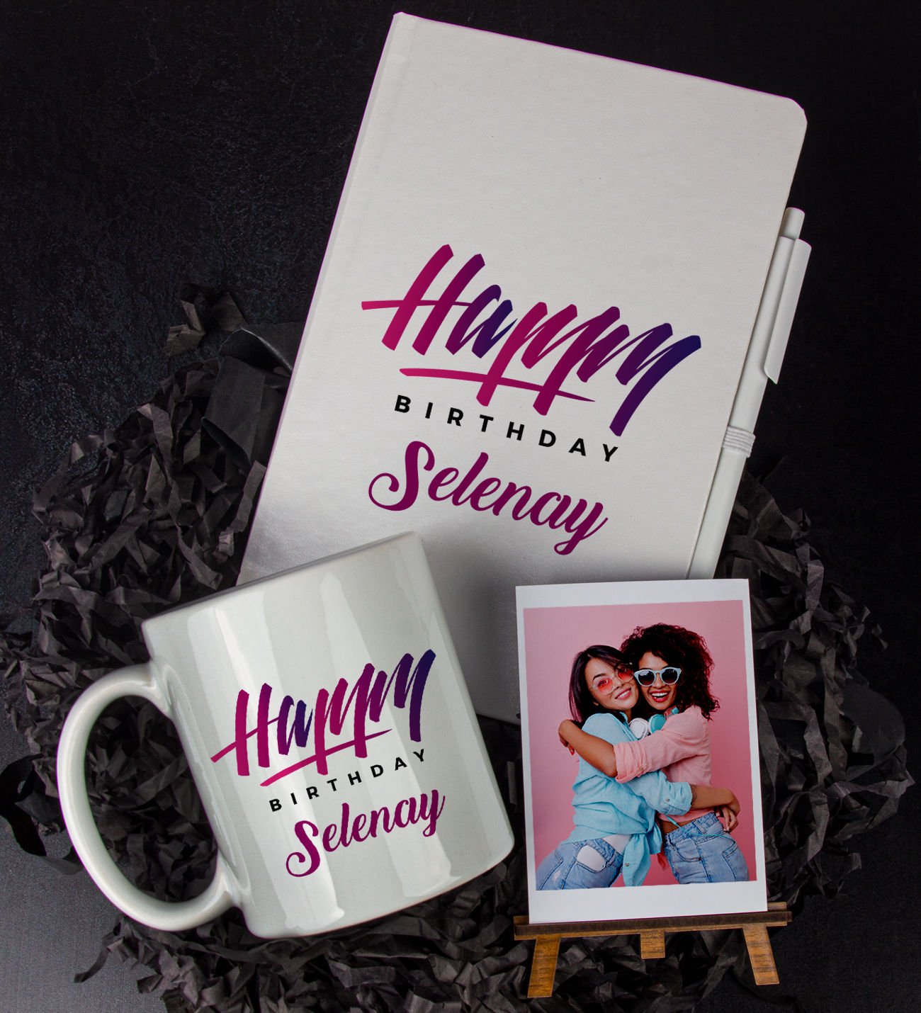 eJOYA Kişiye Özel Happy Birthday Temalı Defter Kalem Kupa Ve Fotoğraflık Hediye Seti 85821