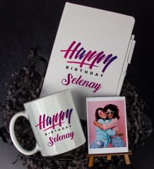 eJOYA Kişiye Özel Happy Birthday Temalı Defter Kalem Kupa Ve Fotoğraflık Hediye Seti 85821