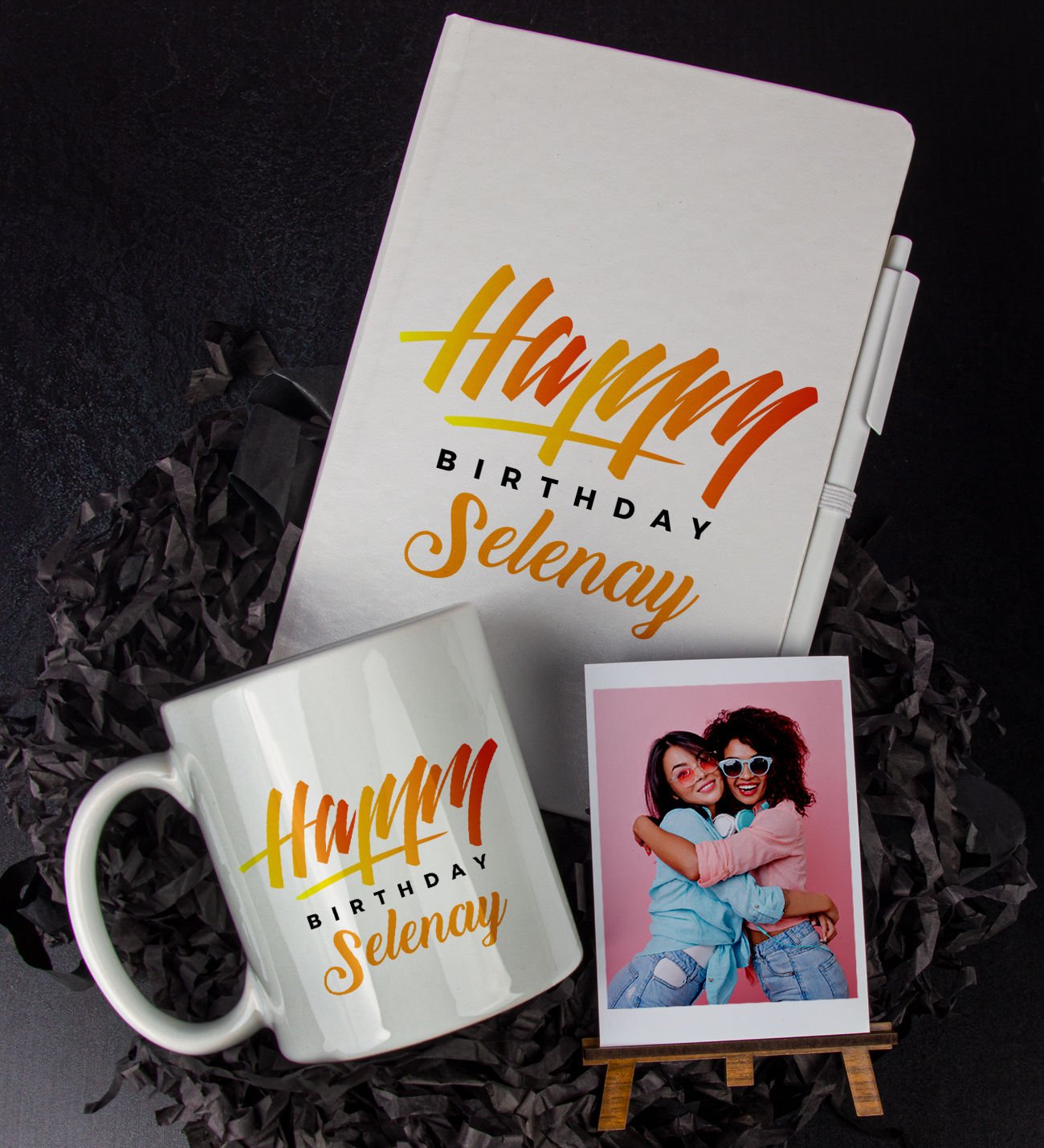 eJOYA Kişiye Özel Happy Birthday Temalı Defter Kalem Kupa Ve Fotoğraflık Hediye Seti 85822