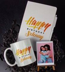 eJOYA Kişiye Özel Happy Birthday Temalı Defter Kalem Kupa Ve Fotoğraflık Hediye Seti 85822