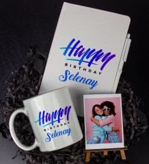 eJOYA Kişiye Özel Happy Birthday Temalı Defter Kalem Kupa Ve Fotoğraflık Hediye Seti 85824