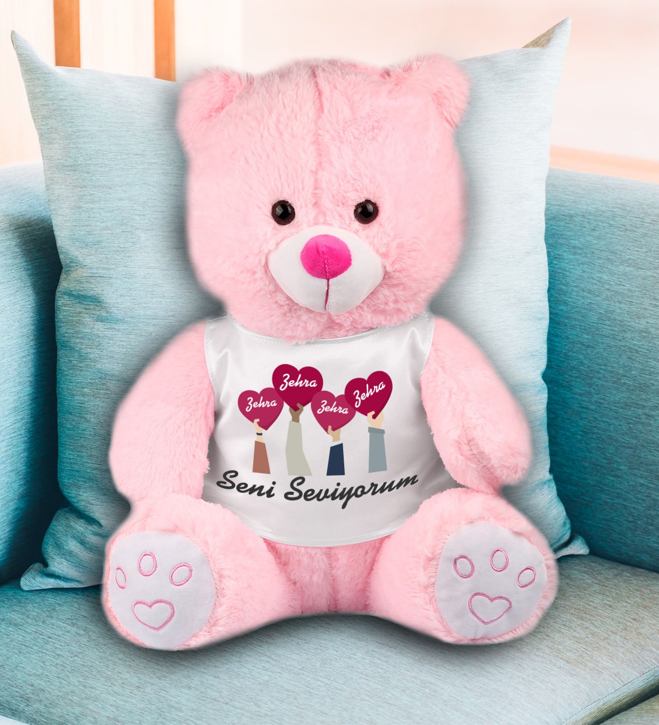 eJOYA Kişiye Özel Seni Seviyorum Temalı Peluş Ayıcık 45 cm 81945