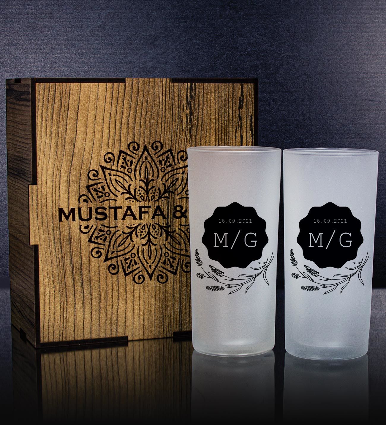 eJOYA Kişiye Özel Kutusunda 2'li Rakı Bardağı Hediye Seti 107155