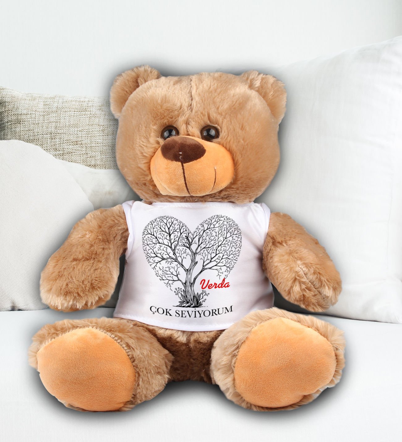 eJOYA Kişiye Özel Çok Seviyorum Temalı Peluş Ayıcık 45 cm 81952