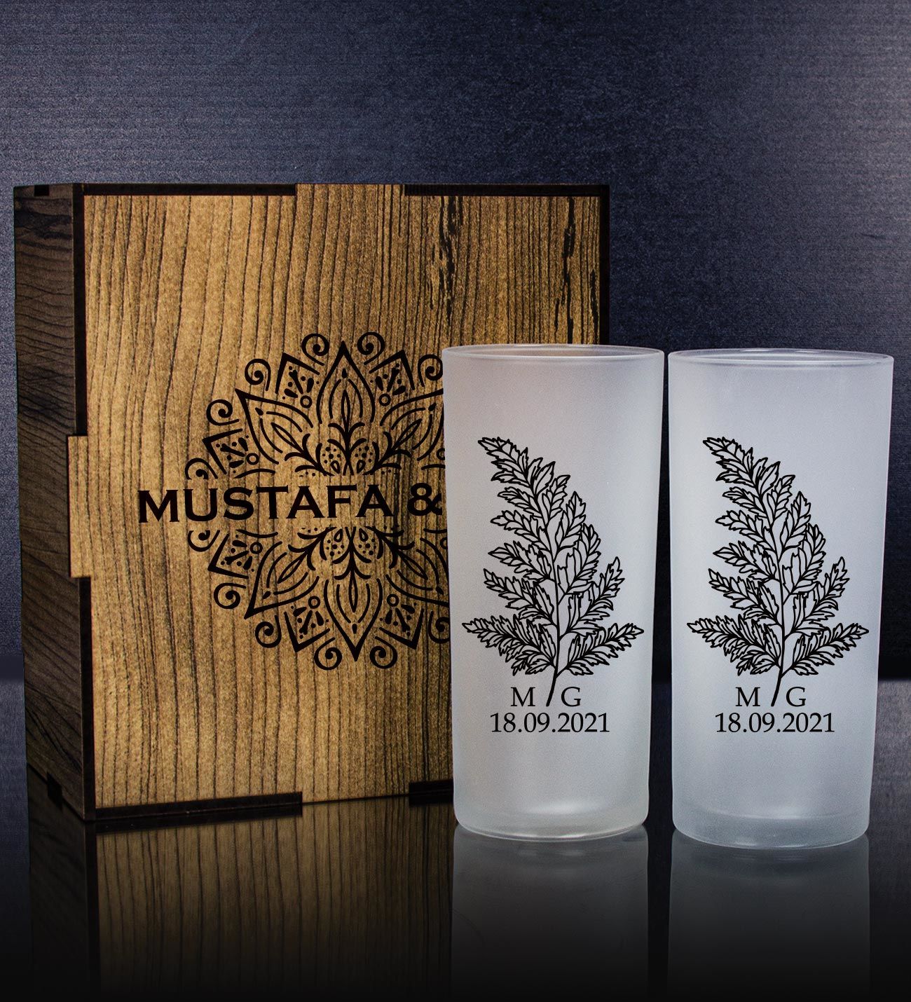 eJOYA Kişiye Özel Kutusunda 2'li Rakı Bardağı Hediye Seti 107161