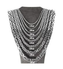 eJOYA Erkek Gümüş Kare Kral Zincir Kolye 84669