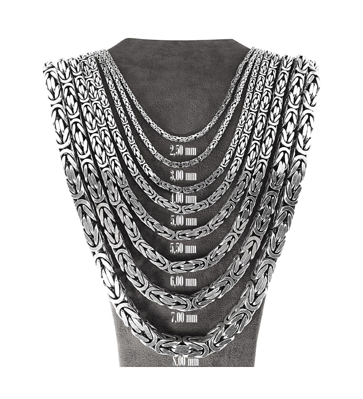 eJOYA Erkek Gümüş Kare Kral Zincir Kolye 84670