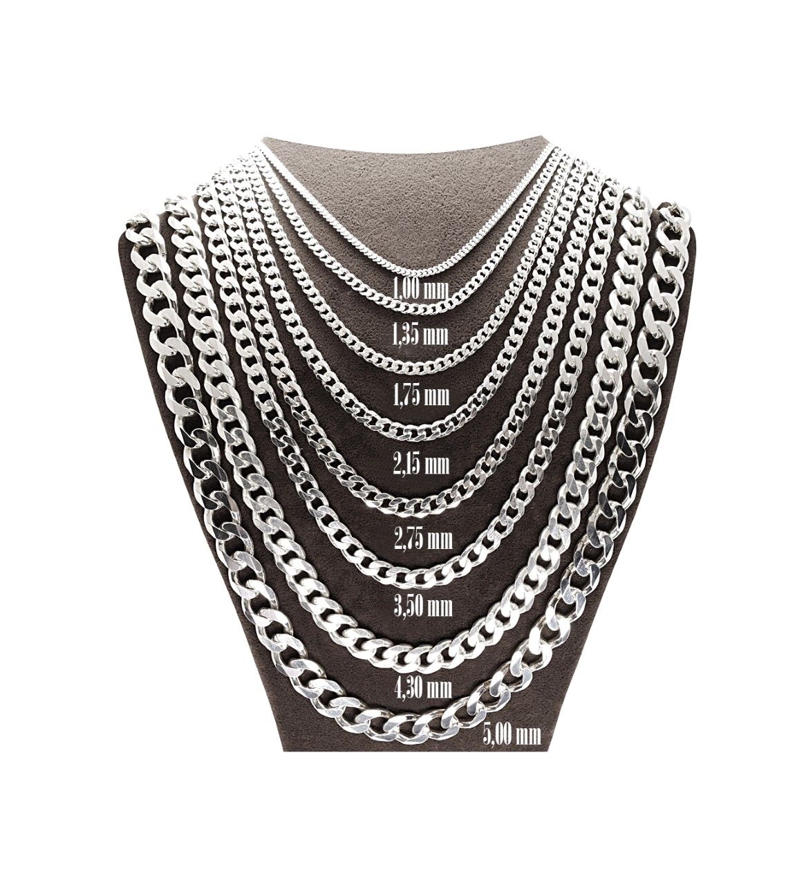 eJOYA Erkek Gümüş Sıkı Gurmet 1,35 mm Zincir Kolye 84672