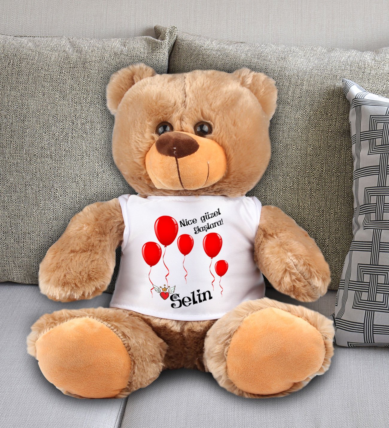 eJOYA Kişiye Özel Nice Yaşlara Temalı Peluş Ayıcık 45 cm 81959