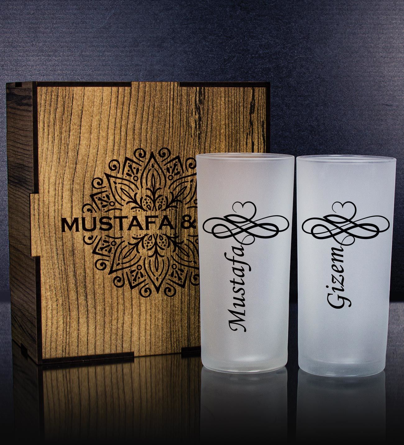 eJOYA Kişiye Özel Kutusunda 2'li Rakı Bardağı Hediye Seti 107170