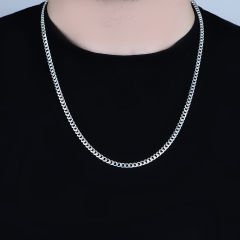 eJOYA Erkek Gümüş Sıkı Gurmet 5 mm Zincir Kolye 84678