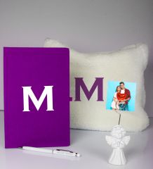 eJOYA Kişiye Özel Defter Kalem Fotoğraflı Melek Notluk Ve Peluş Çanta Hediye Seti 106920