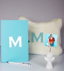 eJOYA Kişiye Özel Defter Kalem Fotoğraflı Melek Notluk Ve Peluş Çanta Hediye Seti 106921