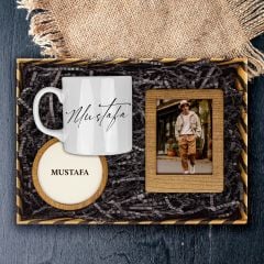 eJOYA Kişiye Özel Tasarım Kupa & Bardak Altlığı & Fotoğraf Çerçeveli Hediye Hediye Kutusu 113923
