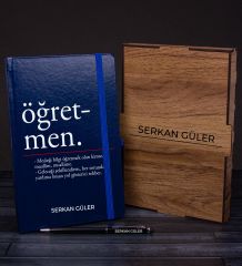 eJOYA Öğretmenlere Özel Ahşap Kutuda Defter Kalem Hediye Seti 110581