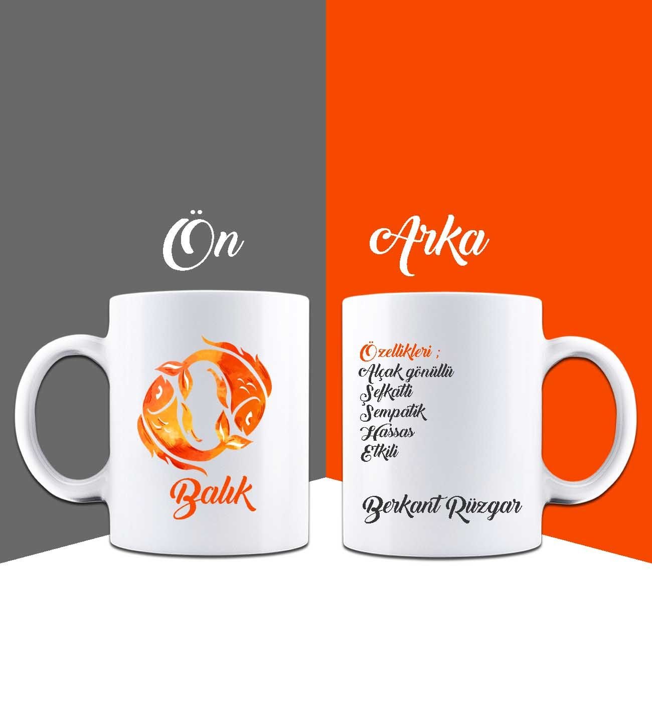 eJOYA Kişiye Özel Balık Burcu Kupa Bardak 85927