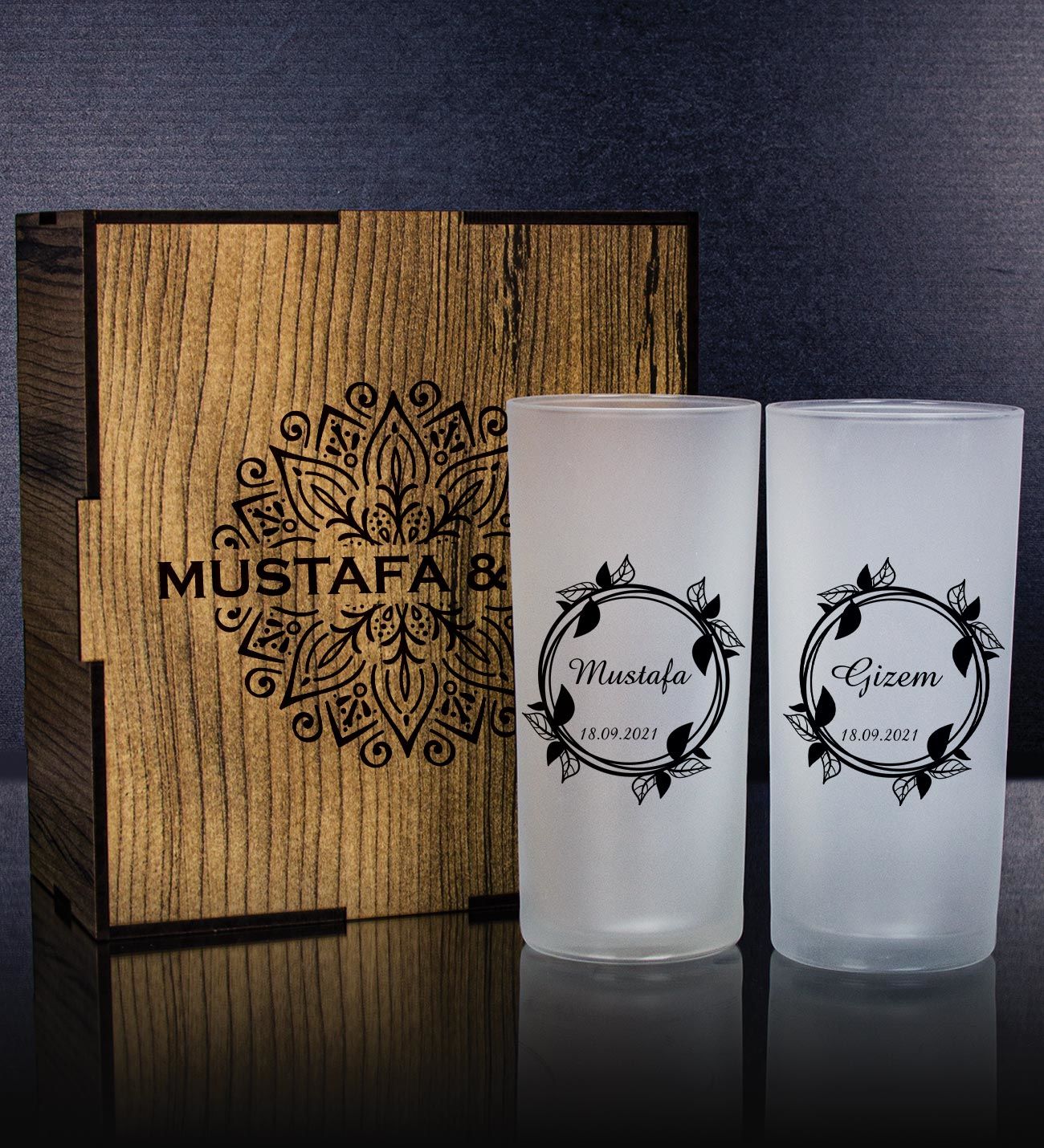 eJOYA Kişiye Özel Kutusunda 2'li Rakı Bardağı Hediye Seti 107188