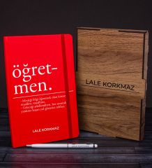 eJOYA Öğretmenlere Özel Ahşap Kutuda Defter Kalem Hediye Seti 110584