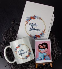 eJOYA Kişiye Özel İsim Temalı Defter Kalem Kupa Ve Fotoğraflık Hediye Seti 85961