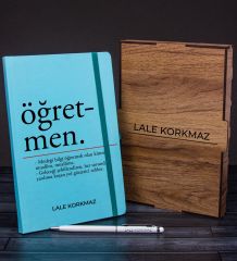 eJOYA Öğretmenlere Özel Ahşap Kutuda Defter Kalem Hediye Seti 110586