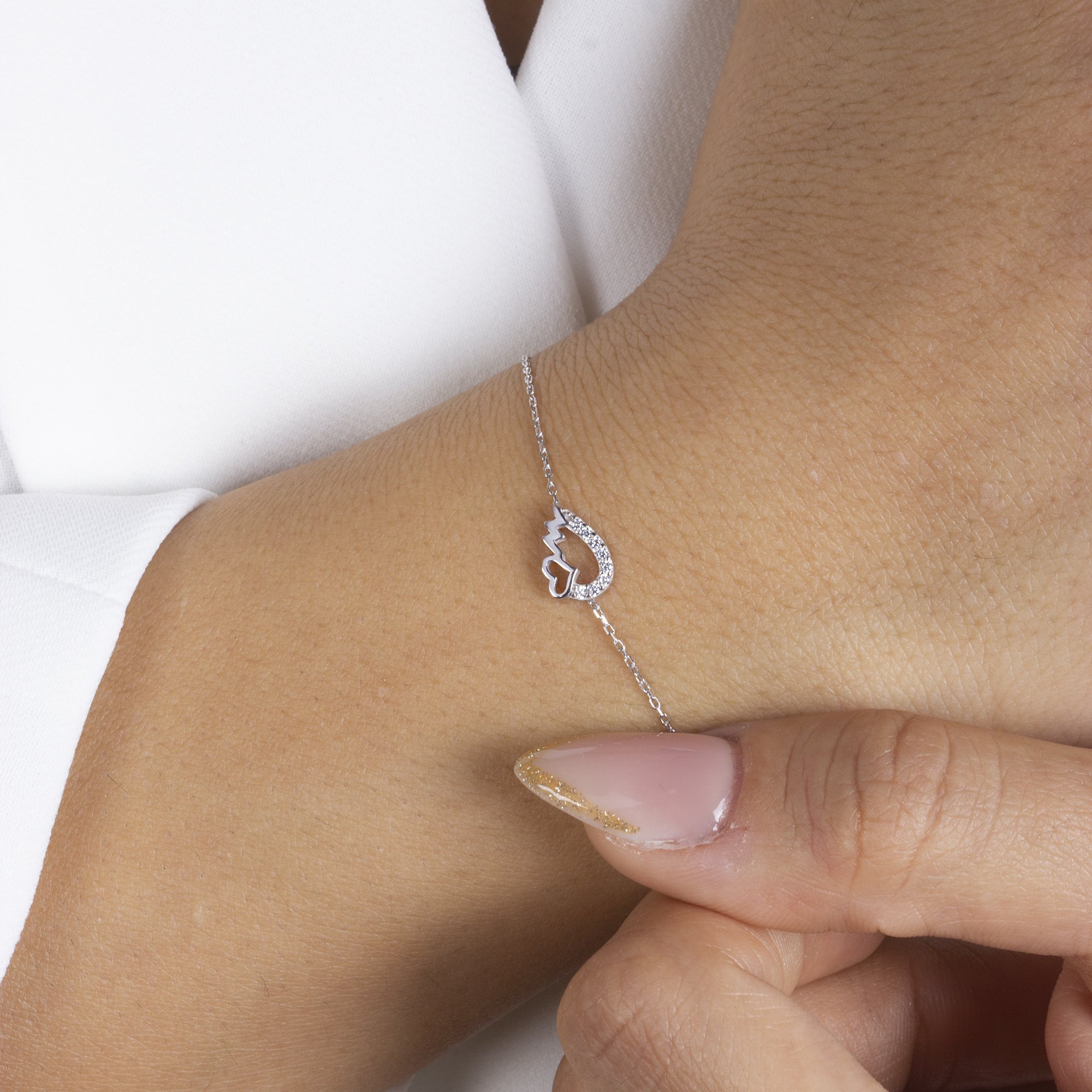 eJOYA Pırlanta Kalp Kanadı Bileklik  114791