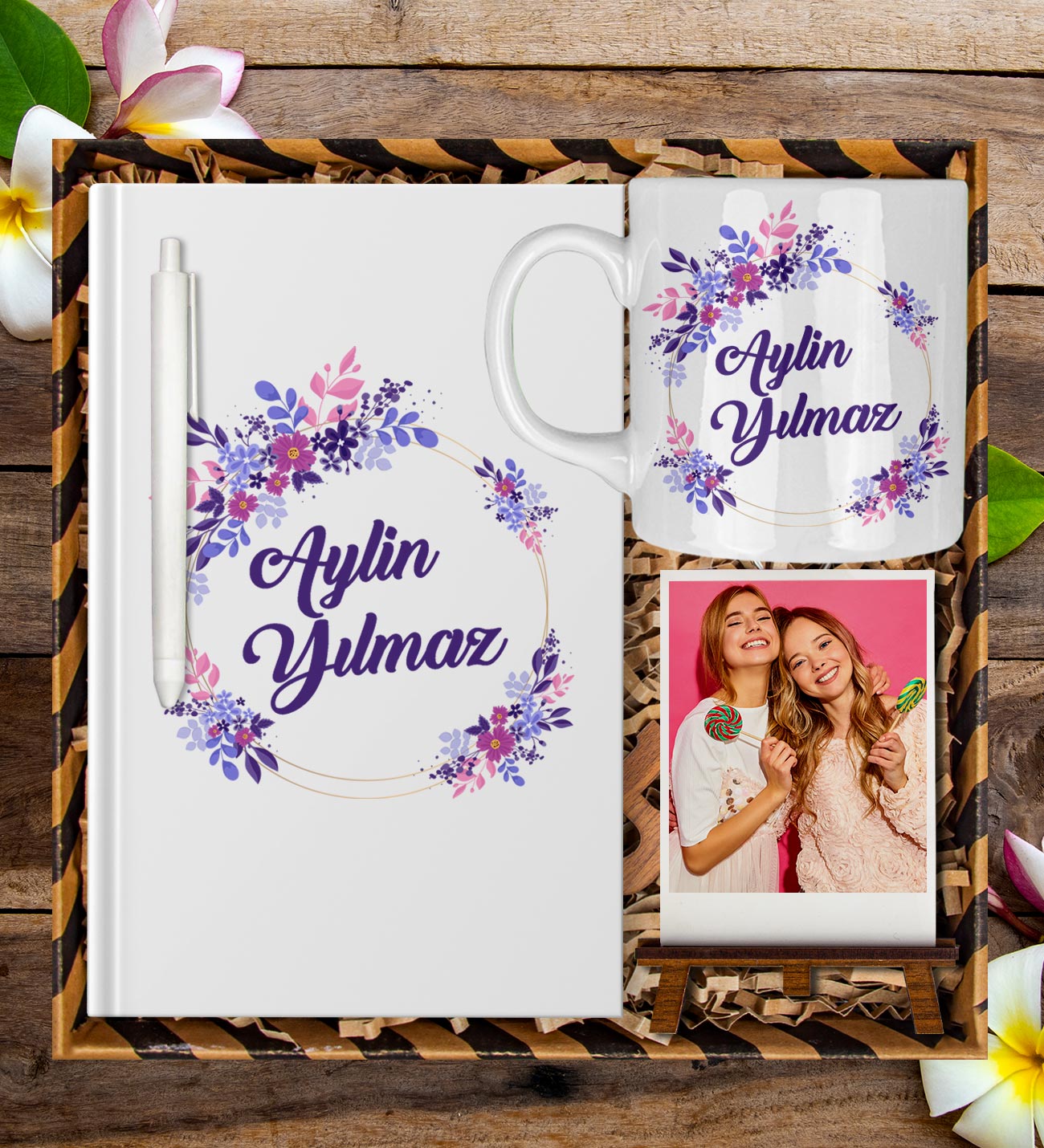 eJOYA Kişiye Özel İsim Temalı Defter Kalem Kupa Ve Fotoğraflık Hediye Seti 85965