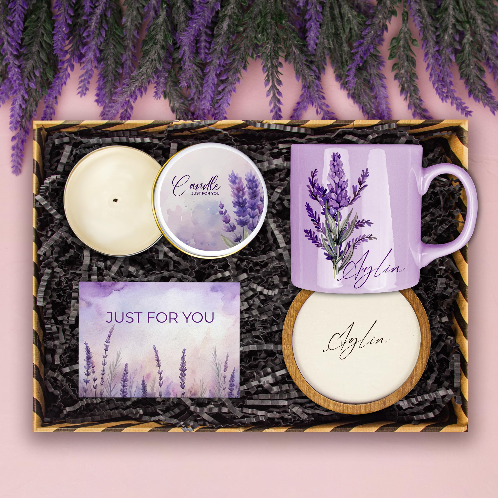 eJOYA Kişiye Özel Tasarım Latte Bardak & Bardak Altlığı & Mum Hediye Hediye Kutusu 113940